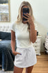 French Terry Drawstring Mini Skort with Pockets